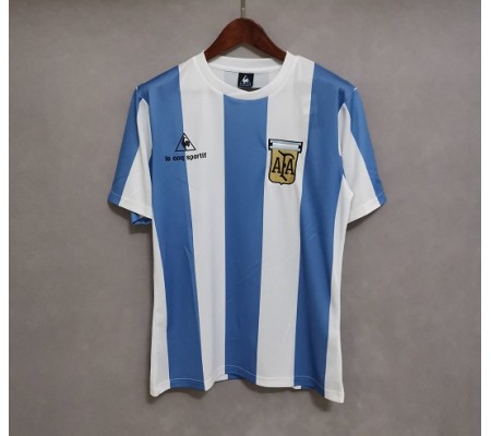 Argentina 1985 Home White&Blue Soccer Jersey